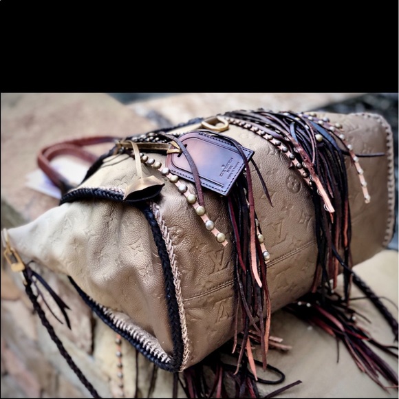 Auth Louis Vuitton Lumineuse Empriente Custom Ombre Braided Fringe Tote - Picture 6 of 13